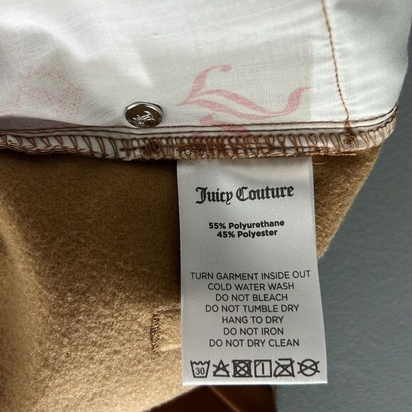 040 New Juicy Couture Rodeo Barrel Fit High Waist Faux Leather Pants Camel - Picture 8 of 12